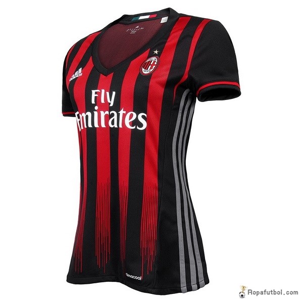 Camiseta AC Milan Replica Primera Ropa Mujer 2016/17 Negro